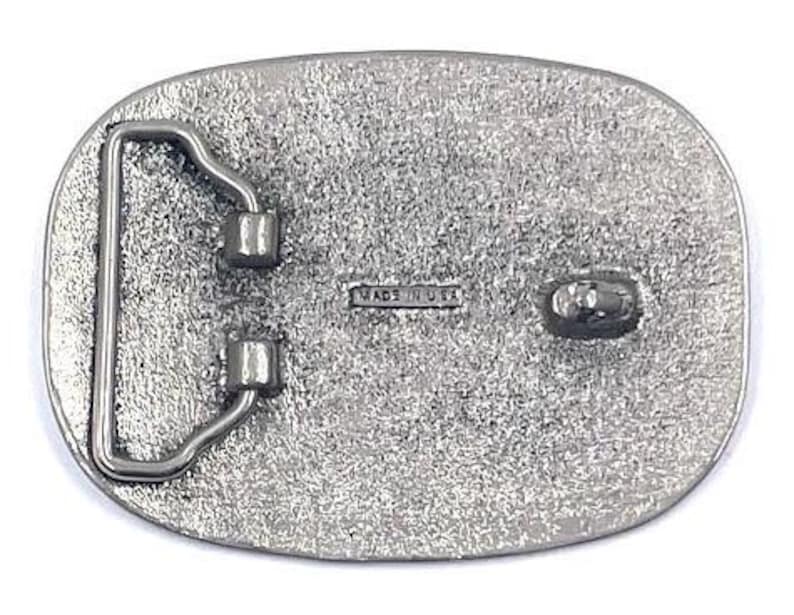 Old Silver Rectangular Western Style Belt Buckle With Art Deco Floral ...