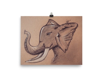 Ele.phant - Art by Maya Barnes Photo Paper Poster