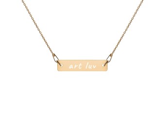 Engraved Bar Chain Necklace - 'Art Luv'