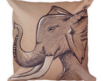 Ele.phant - Art by Maya Barnes Square Pillow