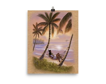 Oasis Of Serenity - Hammock, Beach, Love Wall Art Poster
