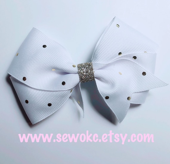 toddler little girl hair accessories white bow clips medium