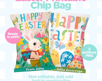 Easter Chip Bags, Easter Chip Bags, Easter Candy Bags Bundle, Cute Easter Chip Bags, Printable Candy Bag, Instant Download