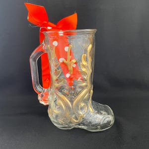 Glass Boot Mug - Small Beer Stein Style Cowboy Boot