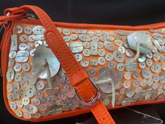 Vintage 90s Intuitions Orange Shoulder Bag – Moth… - image 7