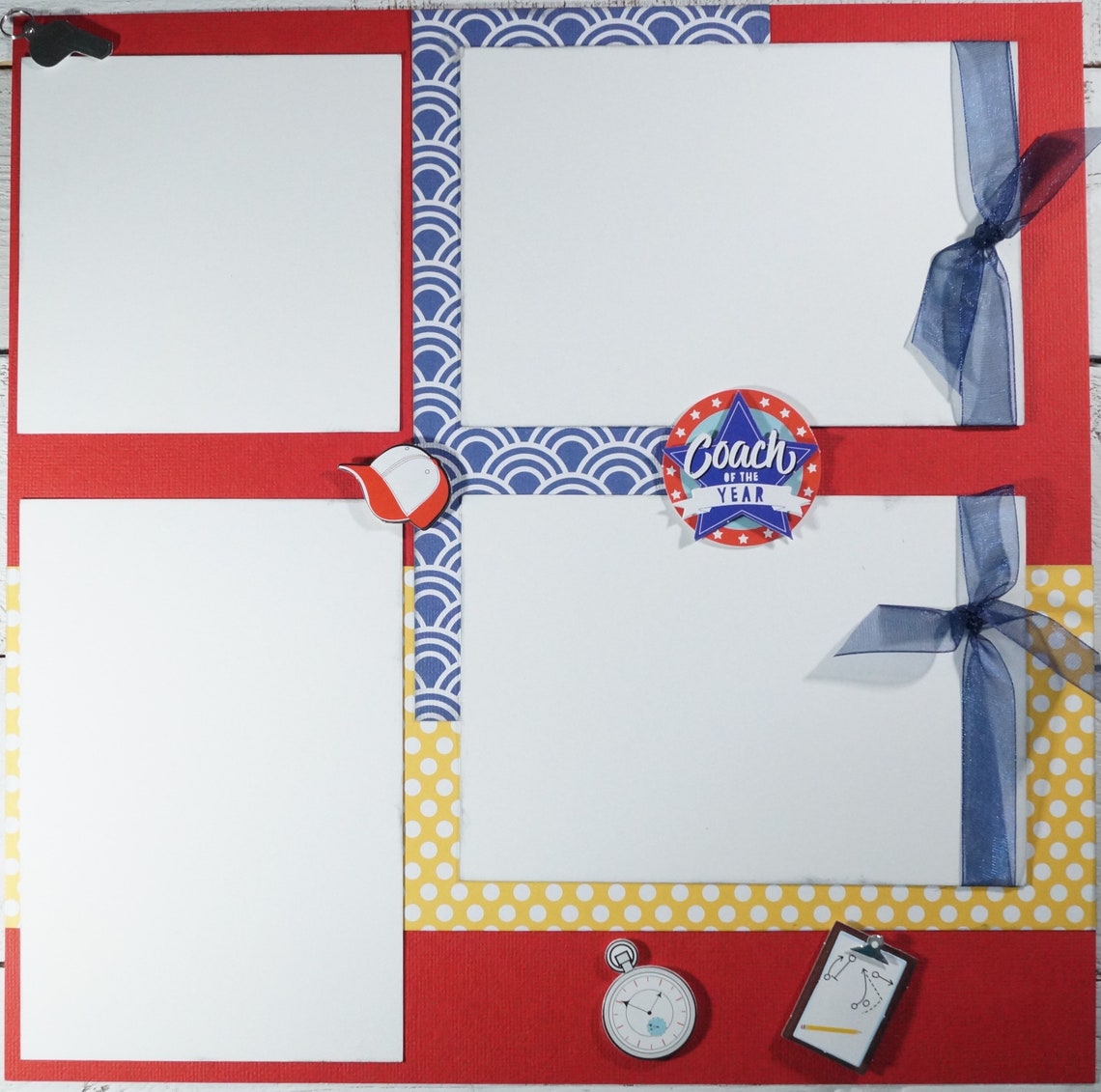 My Favorite Coach 12x12 Scrapbook Layout Two Page Layout Etsy