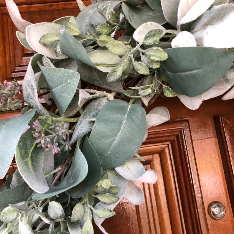 Lamb's Ear and Large Leaf Eucalyptus Year Round - XL Wreath Option - Etsy