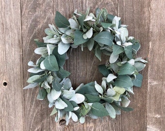 Lamb's Ear and Eucalyptus Wreath - Year Round Greenery Decor