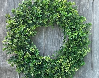 Boxwood Greenery Year Round Wreath for Front Door