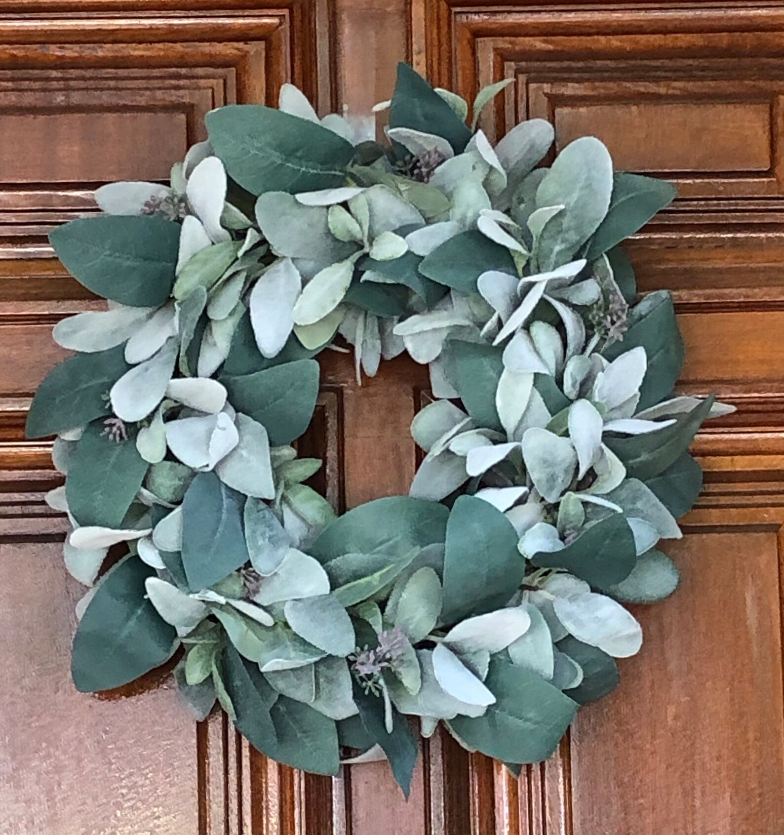 Lamb's Ear and Eucalyptus Wreath - Year Round Greenery Decor - Etsy
