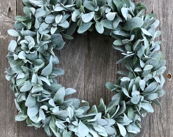 Lamb's Ear Wreath, Farmhouse Style, Year-Round Decor