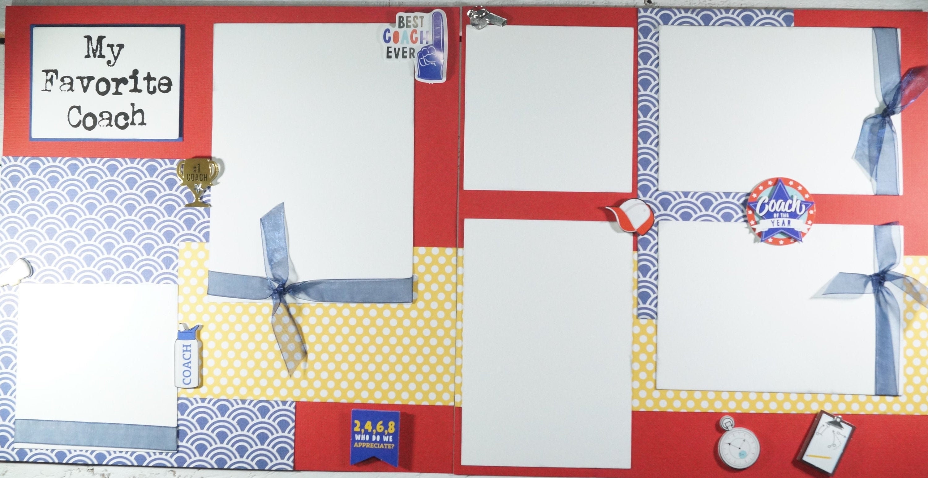 My Favorite Coach 12x12 Scrapbook Layout Two Page Layout Etsy