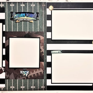 Friday Night Lights Football 12x12 Scrapbook Layout - Two Page Layout - Premade Scrapbook Pages
