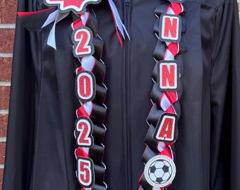 Graduation Lei - Open or Closed - Grad Cap/Class of 2026 - Option of Custom Name and Activity
