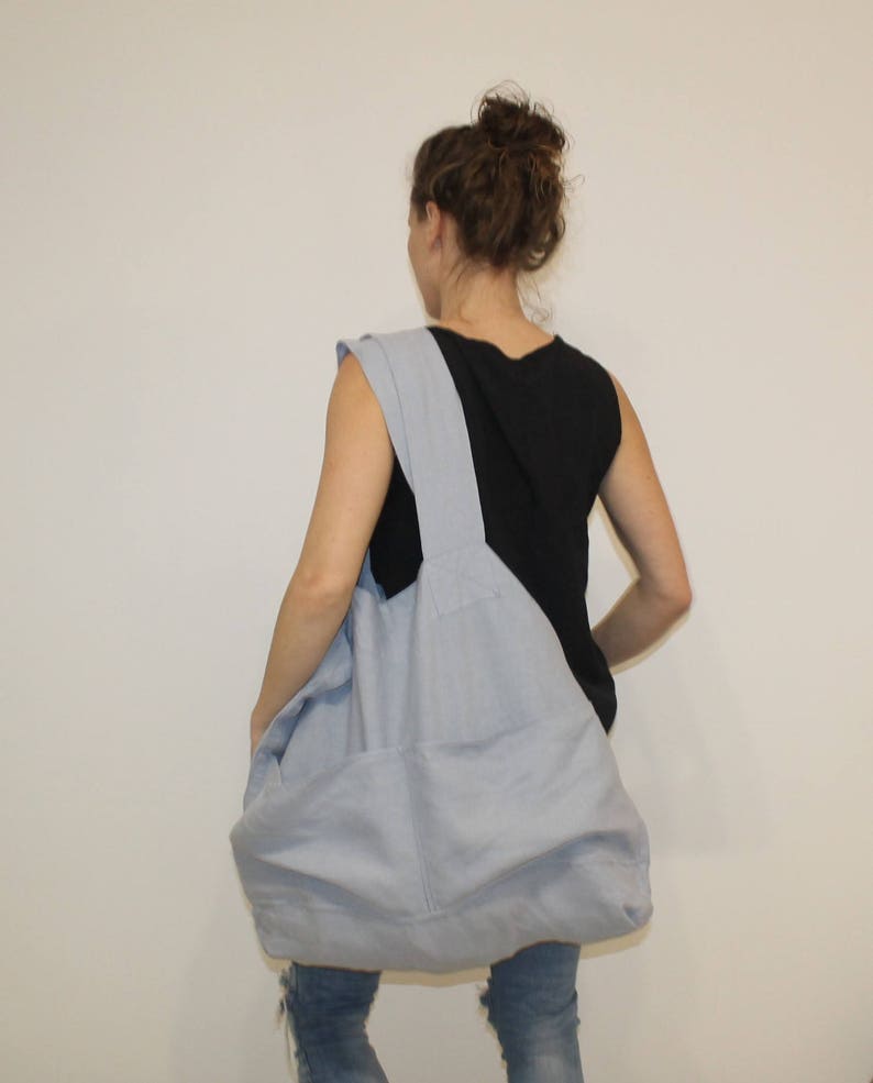 13 colors Linen bag natural oversize bag washed linen shoulder bag weekender sac cabas Large linen tote bag beach shopping bag XL Large bag