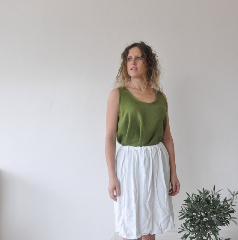 linen blouse white linen top plus size boho tunic Green linen tank top linen blouses women linen shirt tunics women tunics oversized