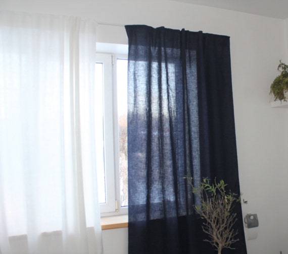 Long Wide Curtain Panel Linen Curtain Brown Curtains Etsy