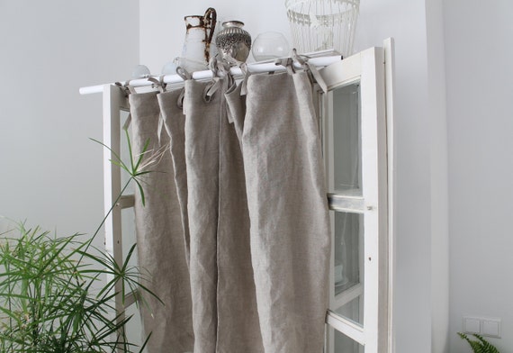 Handmade Natural Linen Curtain Drapes Washed French Style Etsy