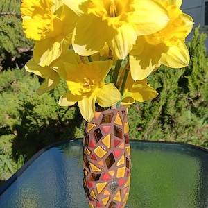 Glass mosaic vase