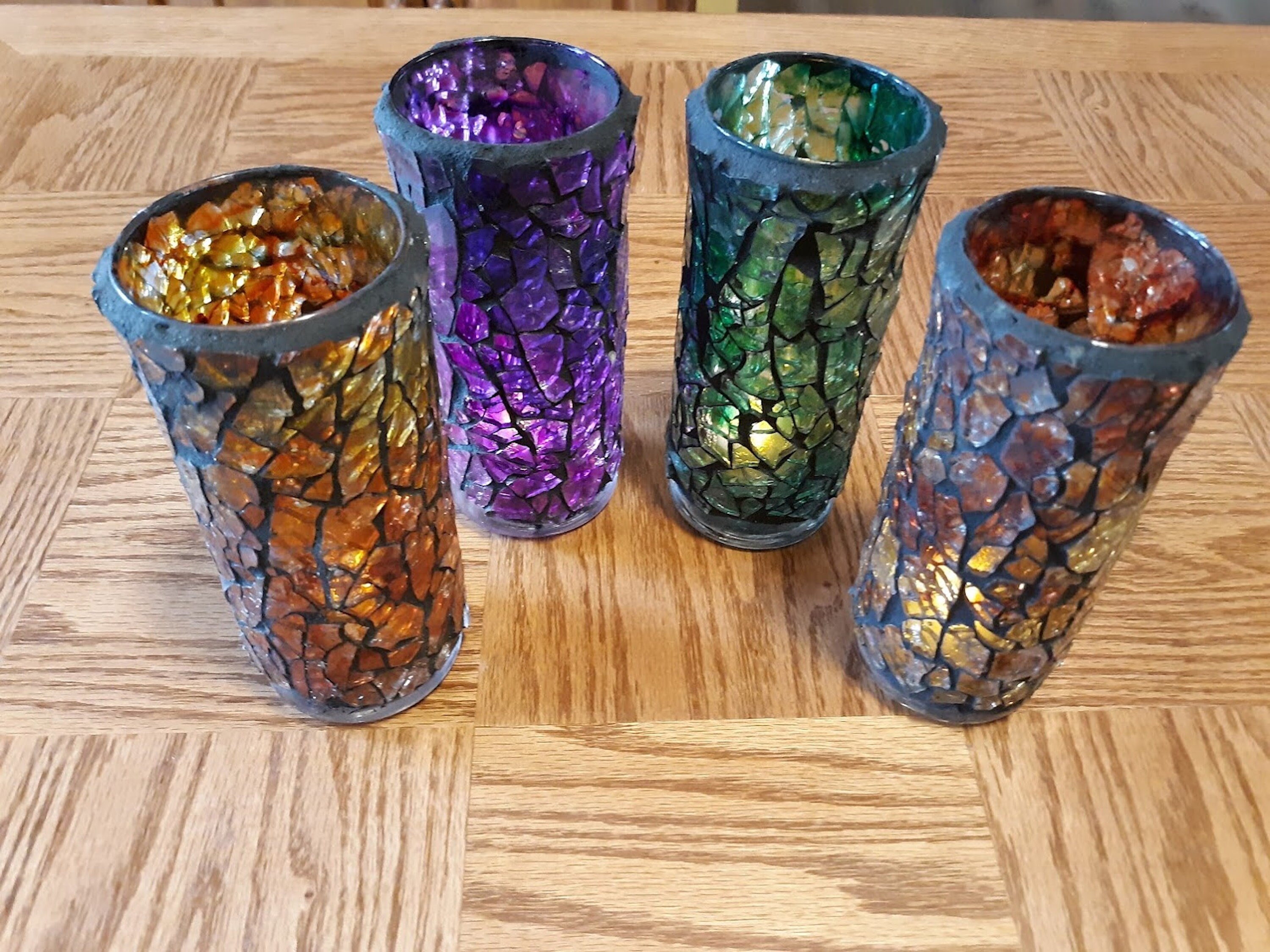 Glass Mosaic Vase Etsy