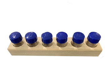 6 vial solid wood rack with (6) 2 dram vials