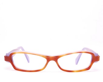 Vintage FACE A FACE Brown/Violet Eyeglasses / Model# Mayas 3 / Hand Made in France / Retro Collectible Rare #2663