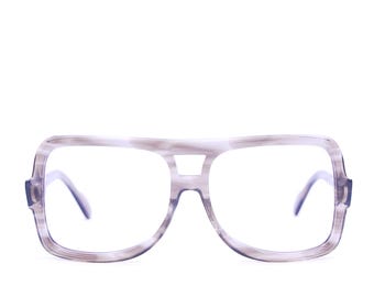Vintage 1970's Grey NIGURA DEADSTOCK Men's Eyeglasses / Model# Pepe / Retro Collectable Rare #2817