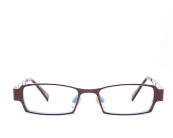 Vintage KLIIK Brown/Powder Blue Metal Eyeglasses / Model# K-420 247 / Denmark / Retro Collectible Rare #2665