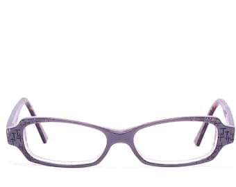 Vintage JEAN LAFONT Brown/Grey Tortoise Eyeglasses with Cross Detail / Model# Elegie 283 / Made in France / Retro Collectable Rare #2690