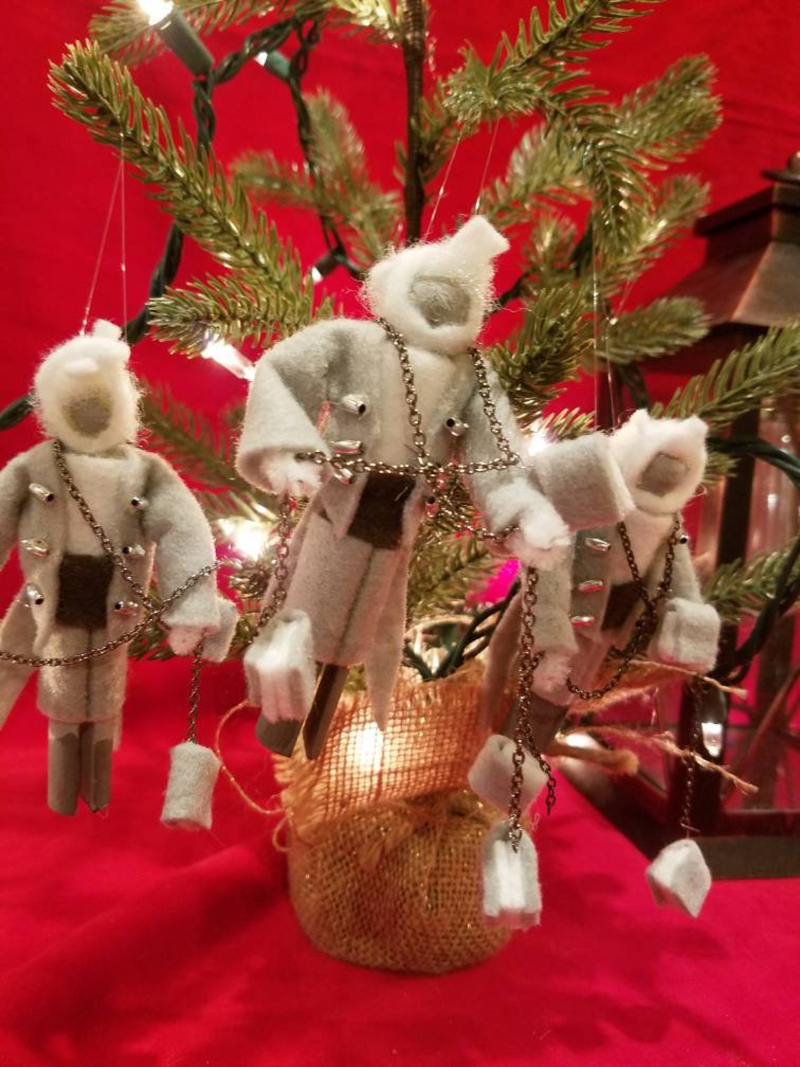 Jacob Marley carrying books and chains handmade by Ronda D. Etsy