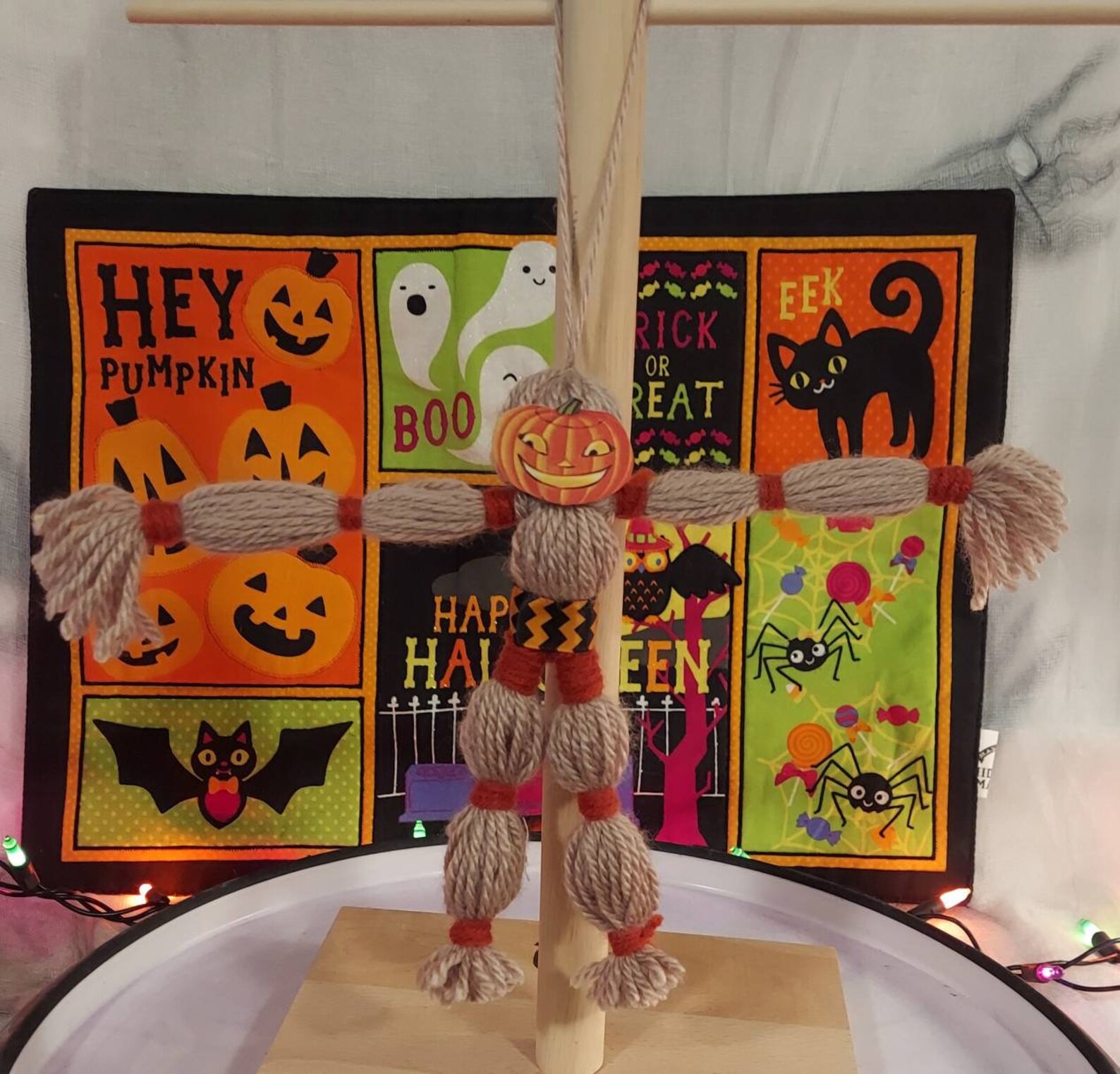 Yarn Scarecrow Halloween Doll Handmade Ornaments. Etsy