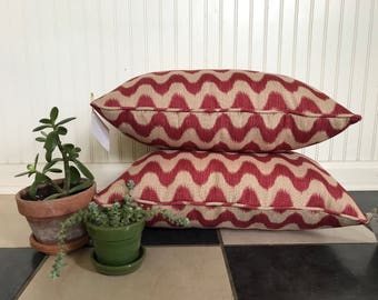 Rot & Gold Welle Muster Lenden Kissen 14,5 "x 20.5"