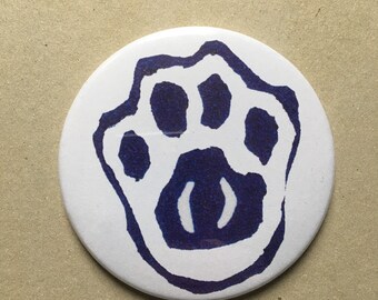 Paw print pocket mirror - from an original lino print