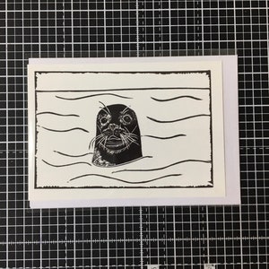 Carte de voeux scellée - à partir d'une impression lino