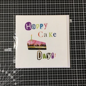 Tarjeta de cumpleaños de pastel - de un collage original