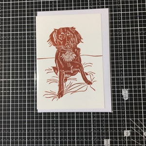 Tarjeta de felicitación para perros - de una impresión de lino