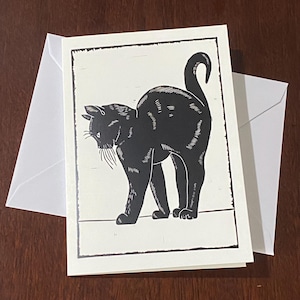 Carte de voeux chat noir