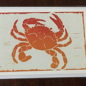 Tarjeta de felicitación de cangrejo - de lino print