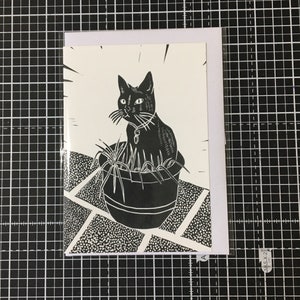 Schwarze Katze Grußkarte