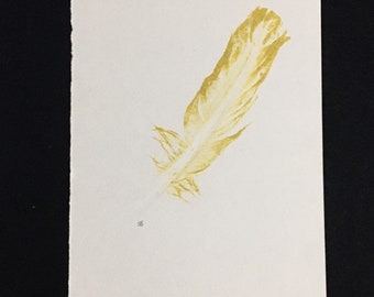 Golden feather mono type print