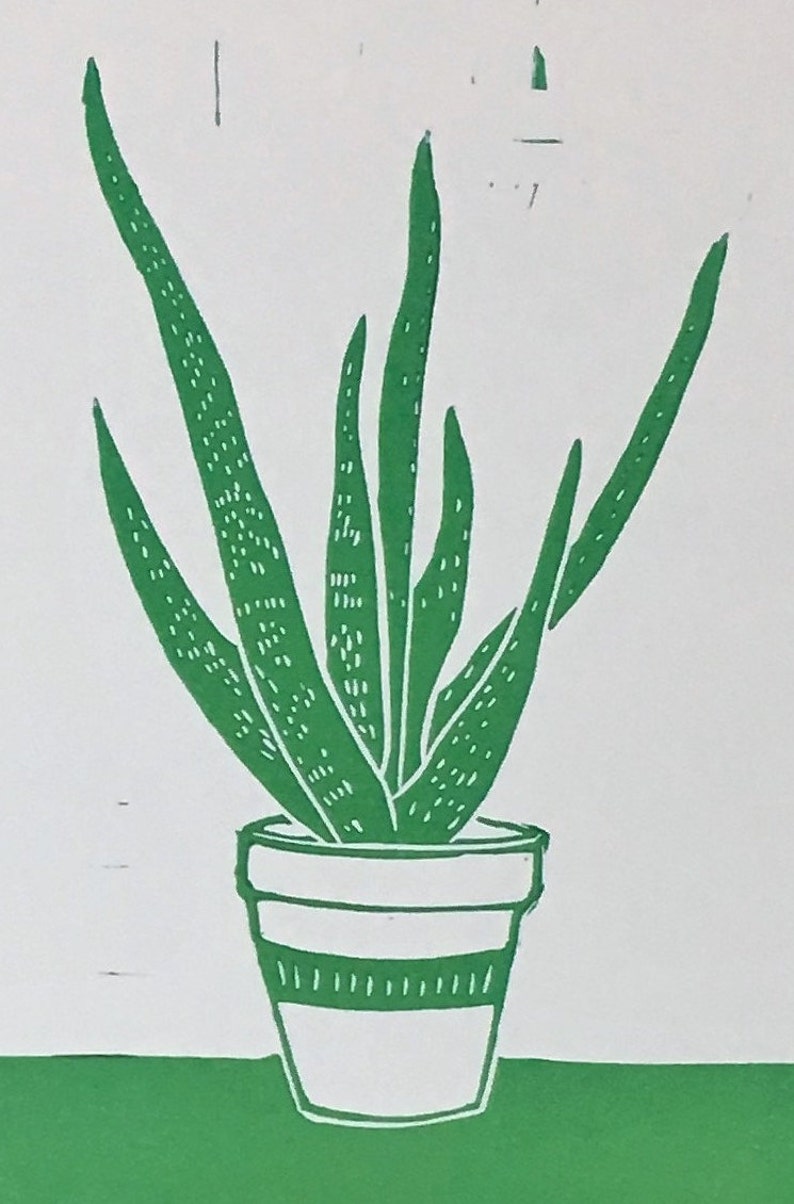 Aloe Vera Art Print From an Original Lino Print - Etsy