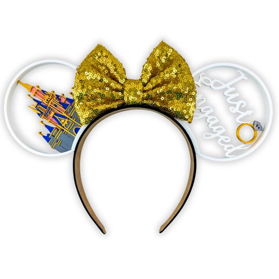Just Engaged Cinderella Castle 3D Printed Ears | Bride  display picture 1