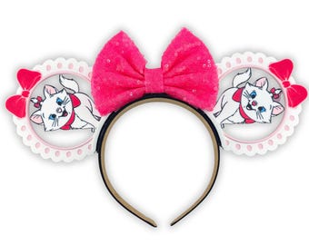 Marie 3D Printed Ears | Elegant Aristocats Princess Headband | Aristocats Mouse Ears
