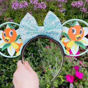 Orange Bird 3D Ears | Flower and Garden Festival Ears | Orange Blossom | Interchangeable 3D Mouse Ears | 3D Printed Mouse Ears