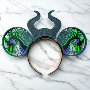 Maleficent Dragon Color Shifting 3D Ears | Mistress of Evil | 3D Printed Ears | Mal Villain Ears | Double Sided 3D Mouse Ears