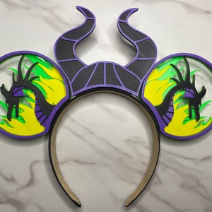 Maleficent Dragon 3D Ears | Mistress of Evil | 3D Printed Ears | Mal Villain Ears | Interchangeable 3D Mouse Ears