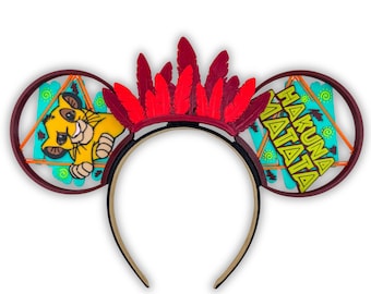 3D Lion King 90s Mouse Ears | Vintage Hakuna Matata Ears| Simba Ears| Interchangeable Mouse Ears|