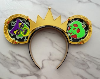 3D Poison Apple Magic Mirror Snow White Mouse Ears | Evil Queen Mouse Ears | Interchangeable 3D Mouse Ears