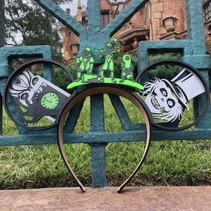 Grim Grinning Ghosts Haunted Mansion Ears | 3D Haunted Mansion Mouse Ears | 3D Printed Mouse Ears | Interchangeable 3D Mouse Ears