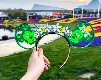 Mouse Topiary 3D Ears | Epcot Flower and Garden 3D Printed Ears | Double Sided Mouse Ears | Flower Crown Mouse Ears